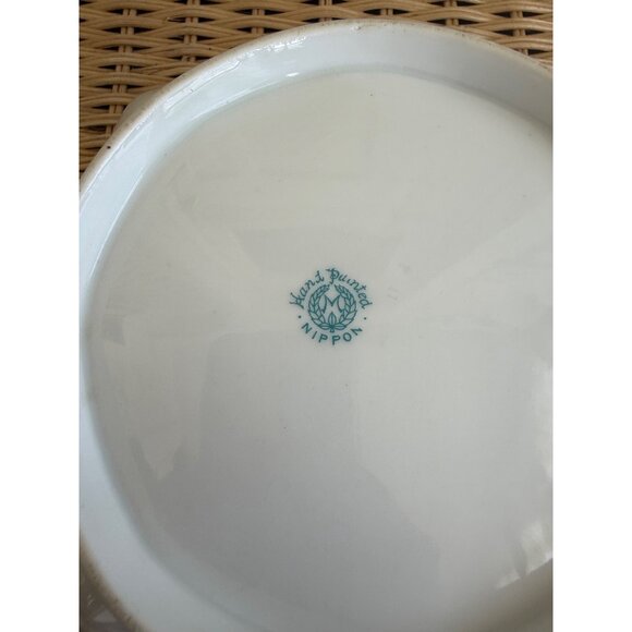 Antique 1920s Nippon Serving Bowl Hand Painted Gold Roses Floral - Picture 3 of 16